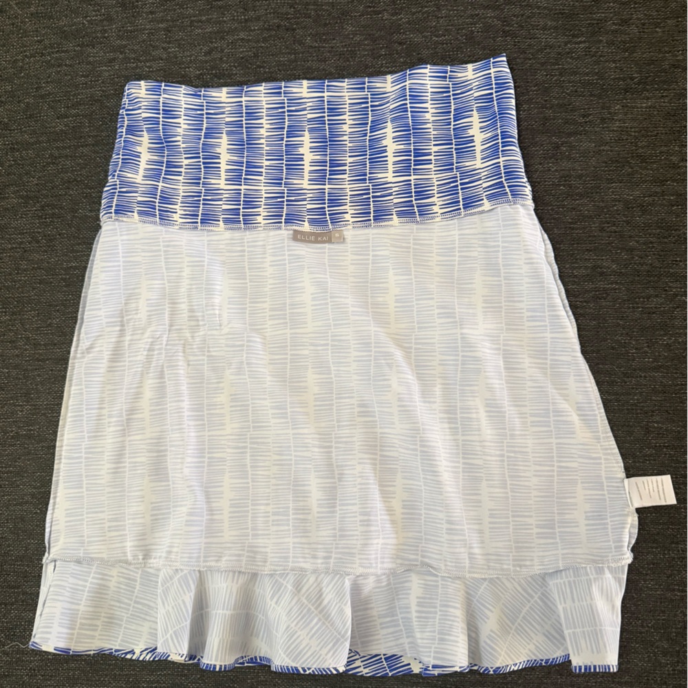 Ellie Kai Royal Blue & White  Ruffle Hem Skirt made of swim material. Women’s S - Picture 8 of 13